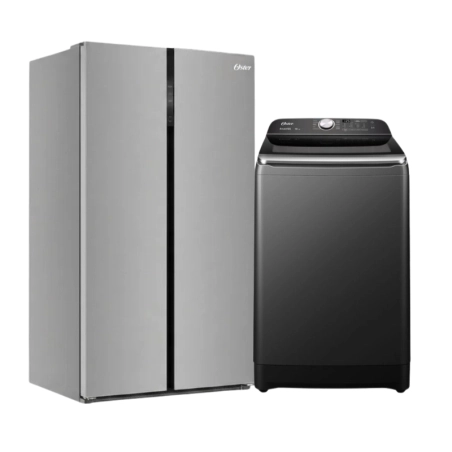 Combo Oster Heladera Side By Side 623L F/S Inverter + Lavarropas Carga Superior 16Kg Inverter