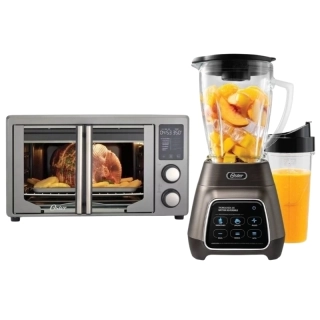 Combo Oster Horno Freidora 42L French Door + Licuadora con prog. automáticos y vaso BlendNGo