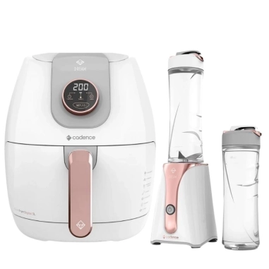 Combo Freidora Cadence Dream Rose Gold 3L + Licuadora Cadence Dream Rose Gold 500ml
