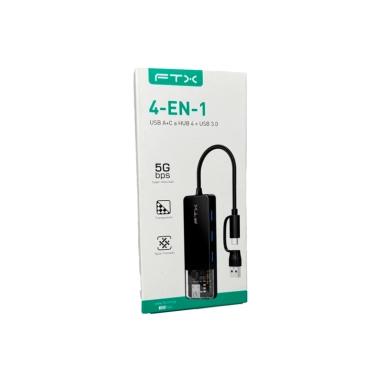 Hub FTX USB-C a 4 Puertos USB-A / USB 3.0 5Gbps