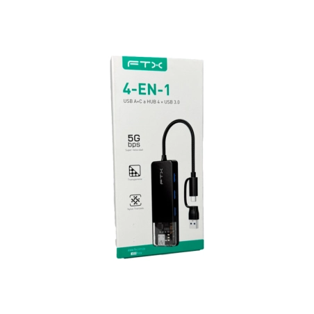 Hub FTX USB-C a 4 Puertos USB-A / USB 3.0 5Gbps