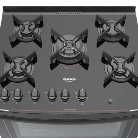Cocina a gas Dako Supreme Glass 5 Hornallas 1 Horno
