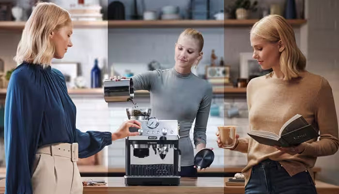 De'Longhi Combinación de cafetera y máquina de café especial de todo en uno  + Máquina de leche ajustable avanzada para Cappuccino & Latte + Cafetería